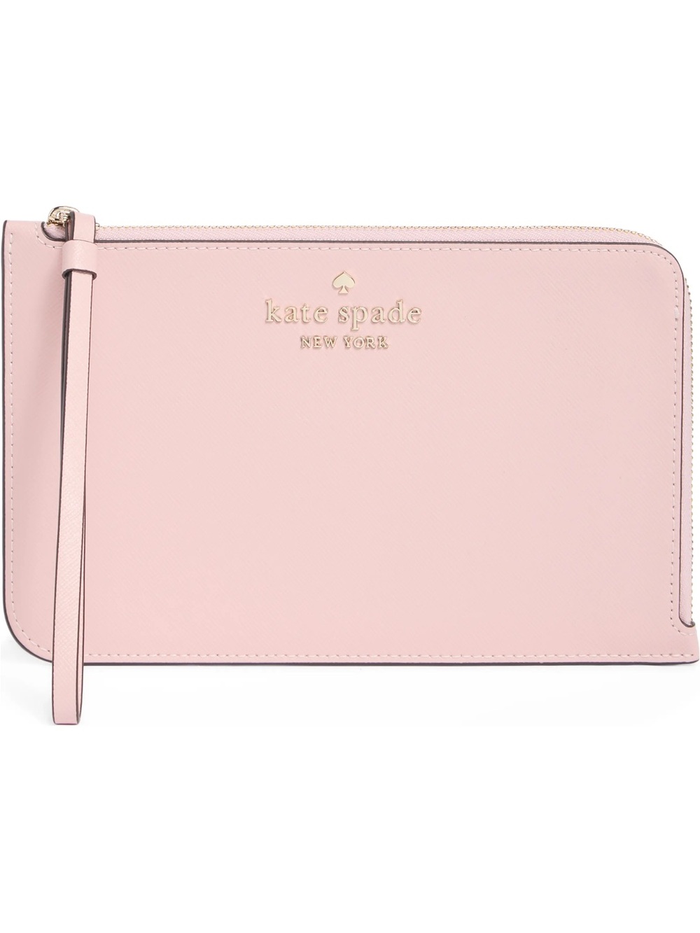 NWT Kate Spade Light Rose Pink Staci Medium Saffiano Leather Zip Wristlet